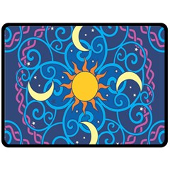 Sun Moon Star Space Vector Clipart Double Sided Fleece Blanket (large)  by Mariart