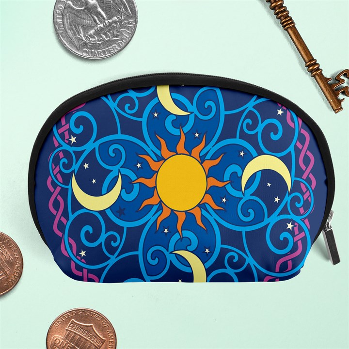 Sun Moon Star Space Vector Clipart Accessory Pouches (Large) 