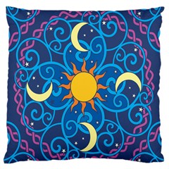 Sun Moon Star Space Vector Clipart Large Flano Cushion Case (one Side)