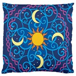 Sun Moon Star Space Vector Clipart Large Flano Cushion Case (One Side) Front