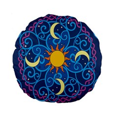 Sun Moon Star Space Vector Clipart Standard 15  Premium Flano Round Cushions