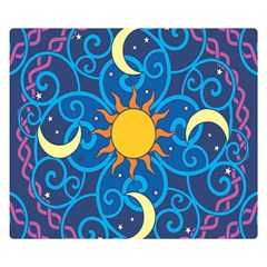 Sun Moon Star Space Vector Clipart Double Sided Flano Blanket (small) 