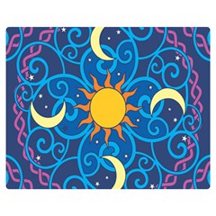 Sun Moon Star Space Vector Clipart Double Sided Flano Blanket (medium)  by Mariart