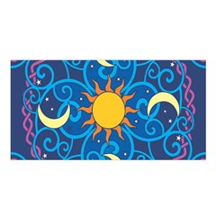 Sun Moon Star Space Vector Clipart Satin Shawl