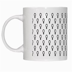 Woman Sign Circle Black White Mugs