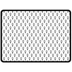 Woman Sign Circle Black Fleece Blanket (large)  by Mariart