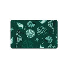 Vector Seamless Pattern With Sea Fauna Seaworld Magnet (name Card) by Mariart