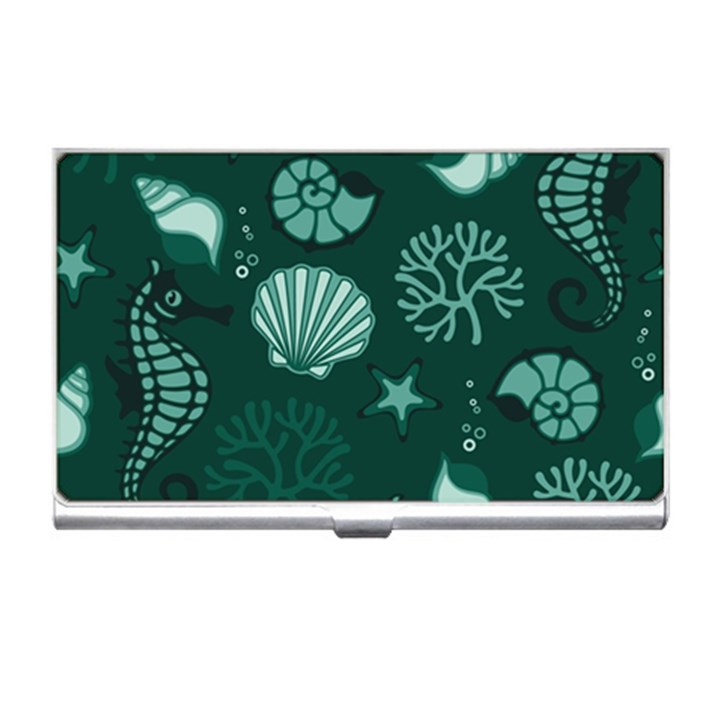 Vector Seamless Pattern With Sea Fauna Seaworld Business Card Holders