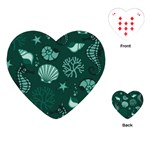 Vector Seamless Pattern With Sea Fauna Seaworld Playing Cards (Heart)  Front