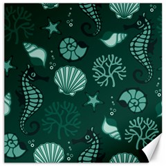 Vector Seamless Pattern With Sea Fauna Seaworld Canvas 12  X 12  