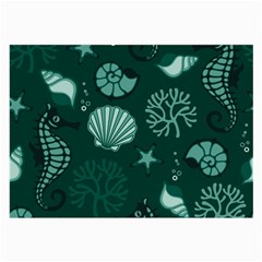 Vector Seamless Pattern With Sea Fauna Seaworld Large Glasses Cloth by Mariart