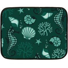 Vector Seamless Pattern With Sea Fauna Seaworld Double Sided Fleece Blanket (mini) 