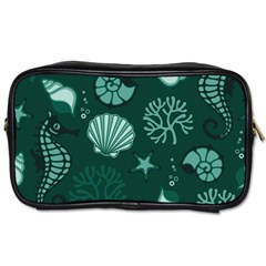 Vector Seamless Pattern With Sea Fauna Seaworld Toiletries Bags 2-side by Mariart