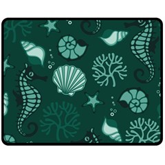 Vector Seamless Pattern With Sea Fauna Seaworld Fleece Blanket (medium)  by Mariart