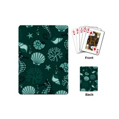 Vector Seamless Pattern With Sea Fauna Seaworld Playing Cards (mini)  by Mariart