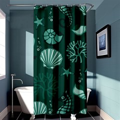 Vector Seamless Pattern With Sea Fauna Seaworld Shower Curtain 36  X 72  (stall)  by Mariart