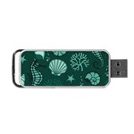 Vector Seamless Pattern With Sea Fauna Seaworld Portable USB Flash (One Side) Front