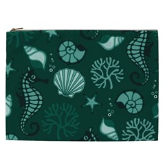 Vector Seamless Pattern With Sea Fauna Seaworld Cosmetic Bag (xxl)  by Mariart