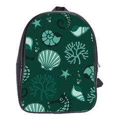 Vector Seamless Pattern With Sea Fauna Seaworld School Bag (xl)