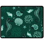 Vector Seamless Pattern With Sea Fauna Seaworld Double Sided Fleece Blanket (Large)  80 x60  Blanket Front