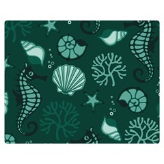 Vector Seamless Pattern With Sea Fauna Seaworld Double Sided Flano Blanket (medium)  by Mariart