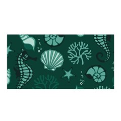 Vector Seamless Pattern With Sea Fauna Seaworld Satin Wrap by Mariart