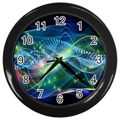 Waveslight Chevron Line Net Blue Wall Clocks (black)