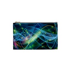 Waveslight Chevron Line Net Blue Cosmetic Bag (small) 