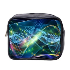 Waveslight Chevron Line Net Blue Mini Toiletries Bag 2-side