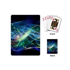 Waveslight Chevron Line Net Blue Playing Cards (mini)  by Mariart