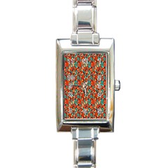 Surface Patterns Bright Flower Floral Sunflower Rectangle Italian Charm Watch