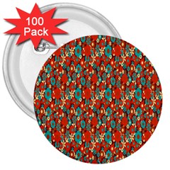 Surface Patterns Bright Flower Floral Sunflower 3  Buttons (100 Pack) 