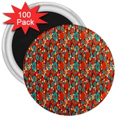 Surface Patterns Bright Flower Floral Sunflower 3  Magnets (100 Pack)