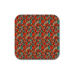 Surface Patterns Bright Flower Floral Sunflower Rubber Coaster (square) 