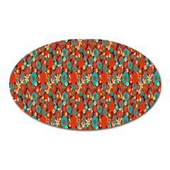 Surface Patterns Bright Flower Floral Sunflower Oval Magnet by Mariart