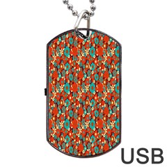 Surface Patterns Bright Flower Floral Sunflower Dog Tag Usb Flash (one Side) by Mariart