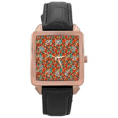 Surface Patterns Bright Flower Floral Sunflower Rose Gold Leather Watch  by Mariart