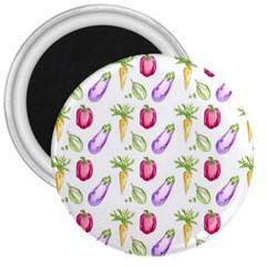 Vegetable Pattern Carrot 3  Magnets