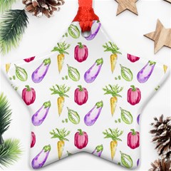 Vegetable Pattern Carrot Ornament (star) by Mariart