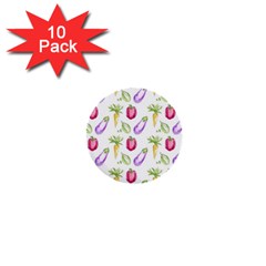 Vegetable Pattern Carrot 1  Mini Buttons (10 Pack) 