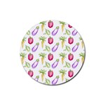 Vegetable Pattern Carrot Rubber Coaster (Round)  Front