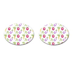 Vegetable Pattern Carrot Cufflinks (oval) by Mariart