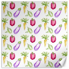 Vegetable Pattern Carrot Canvas 12  X 12  