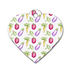 Vegetable Pattern Carrot Dog Tag Heart (two Sides)