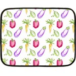 Vegetable Pattern Carrot Double Sided Fleece Blanket (Mini)  35 x27  Blanket Back