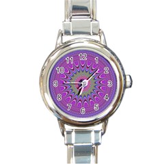 Art Mandala Design Ornament Flower Round Italian Charm Watch