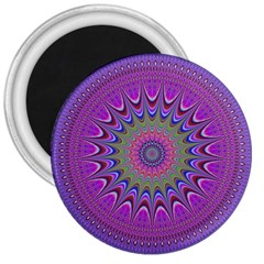 Art Mandala Design Ornament Flower 3  Magnets