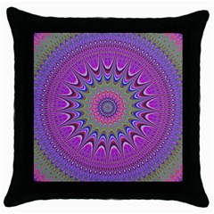 Art Mandala Design Ornament Flower Throw Pillow Case (Black)