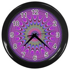 Art Mandala Design Ornament Flower Wall Clocks (black) by BangZart