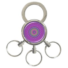 Art Mandala Design Ornament Flower 3-Ring Key Chains